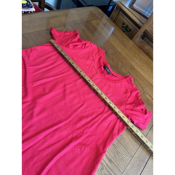 Susan Graver Weekend Cotton Modal Red T Shirt Side Pockets Size Med EUC - Picture 4 of 8